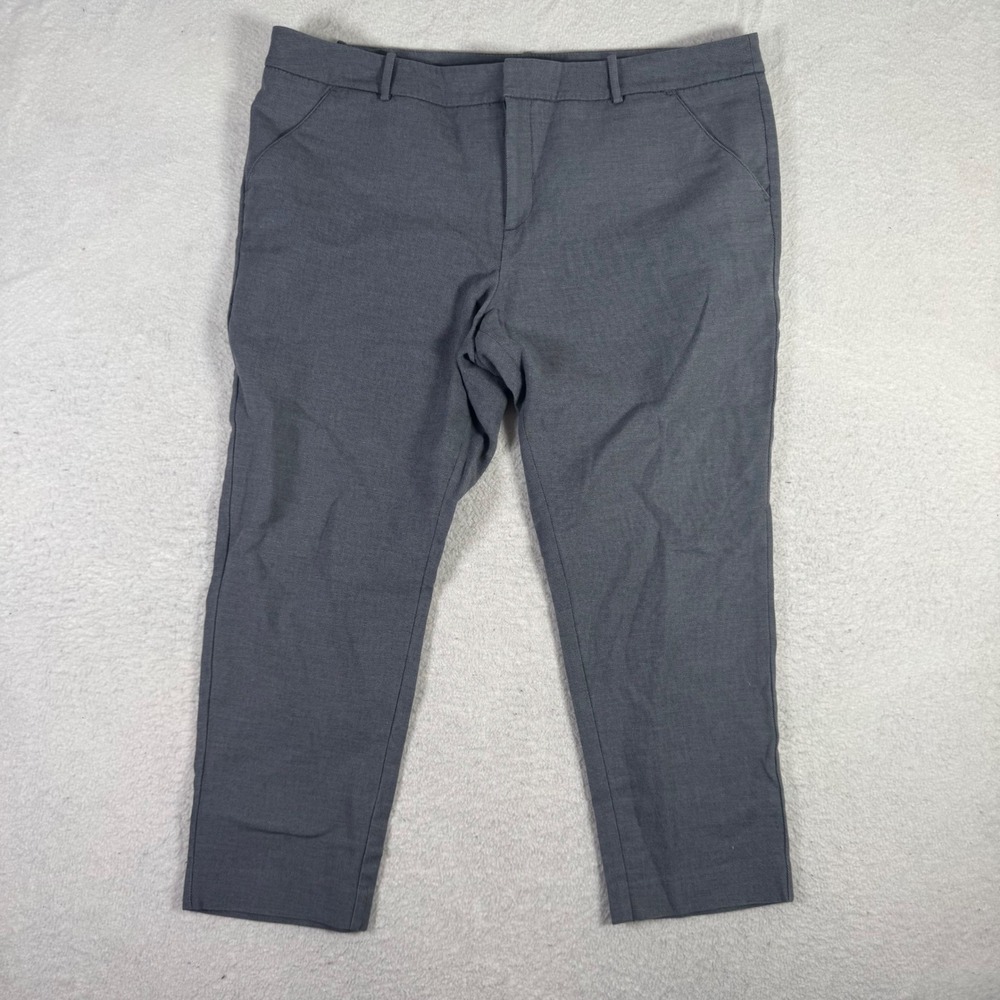 Merona Classic Ankle Pants Womens 18 Gray Excellent Stretch Cotton Trousers